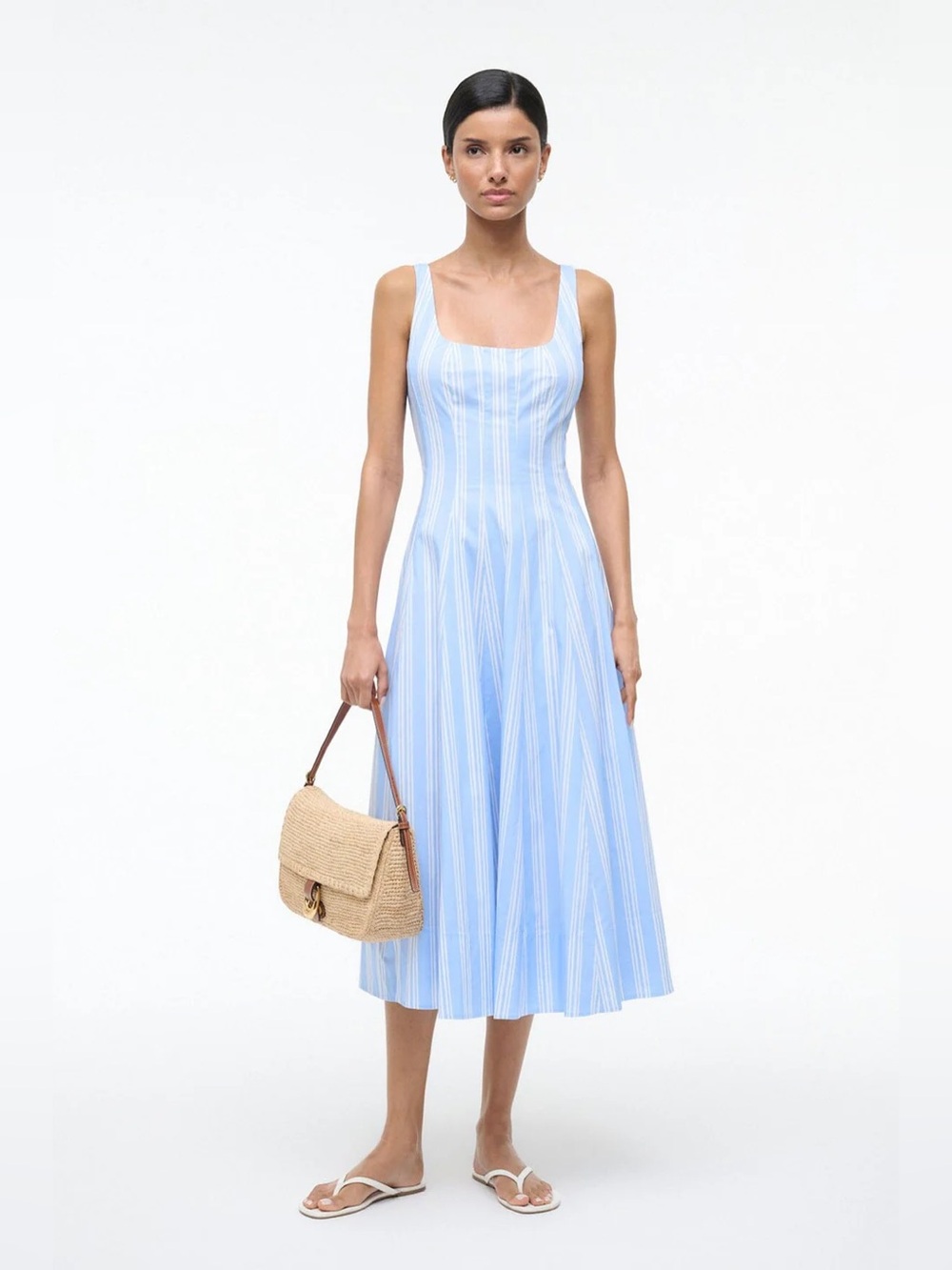 Staud WELLS DRESS VENTURA STRIPE NWT - Picture 5 of 13